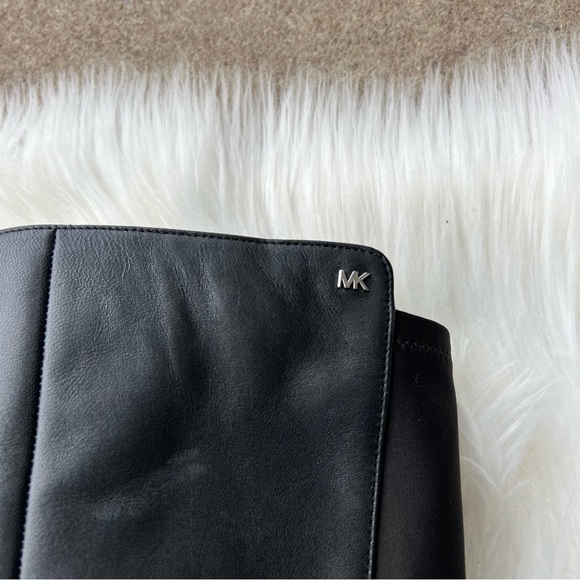 Michael Kors Black Leather Pointed Toe Stiletto Heel Knee High Boots - Picture 6 of 7